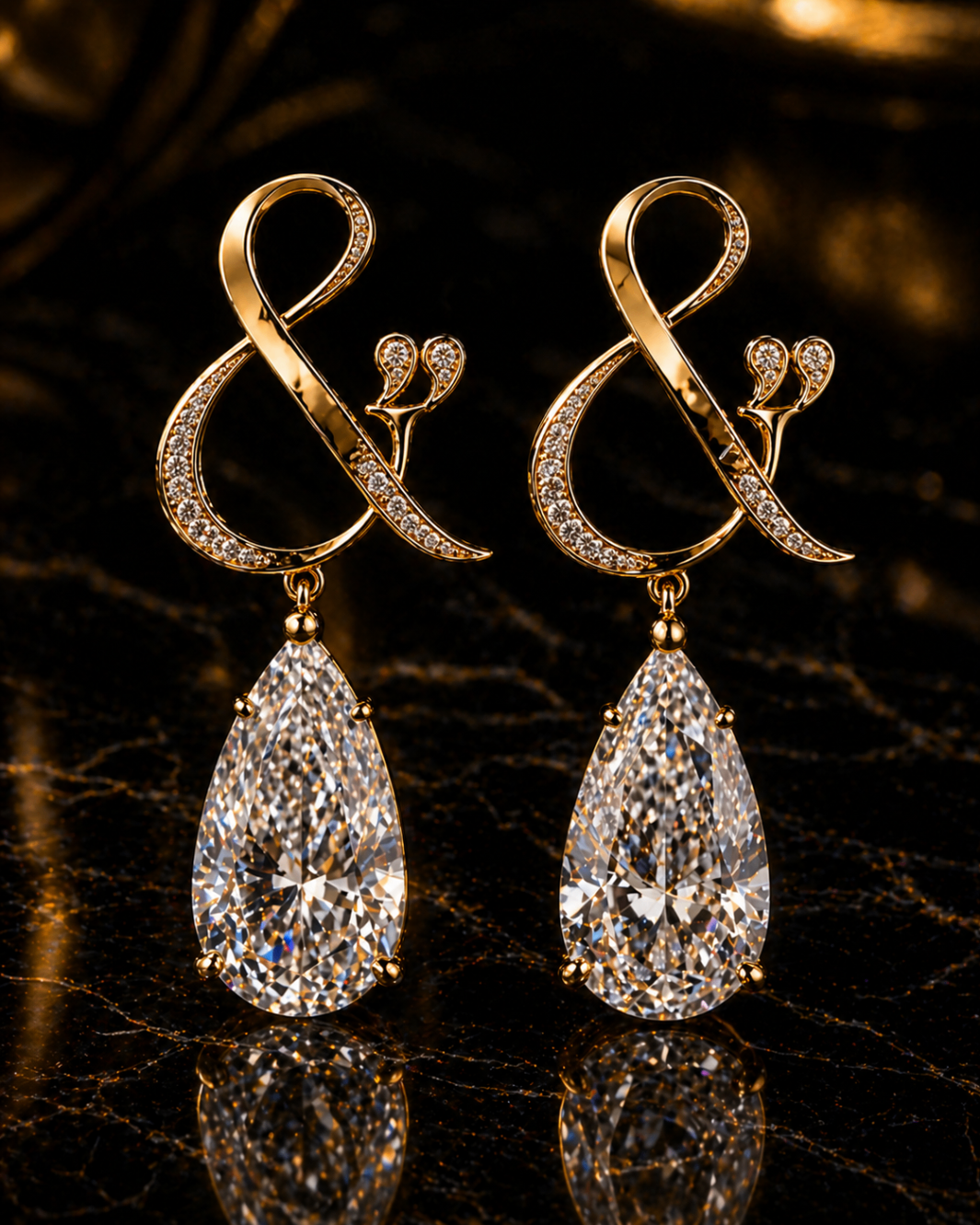 Pear Drop Emblem Earrings
